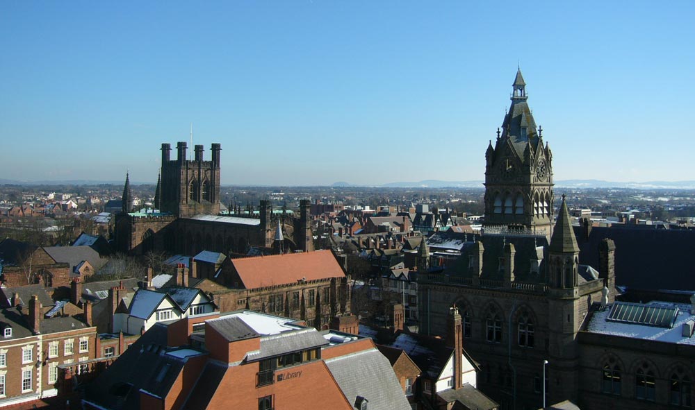 Chester Cathedral and Chester Town Hall