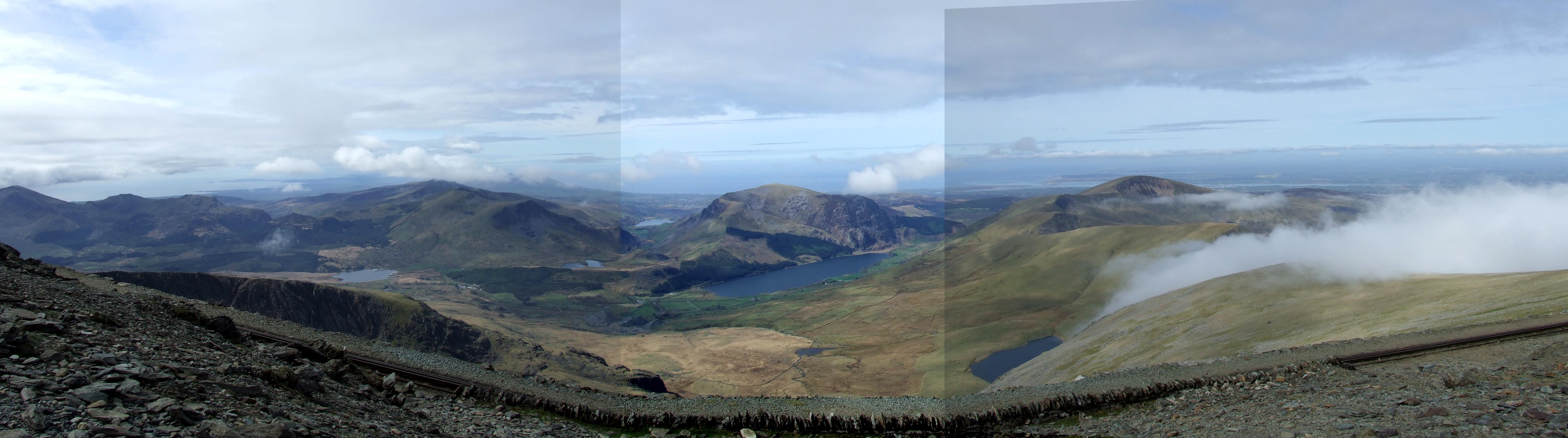 Snowdon panorama - looking South West to North West